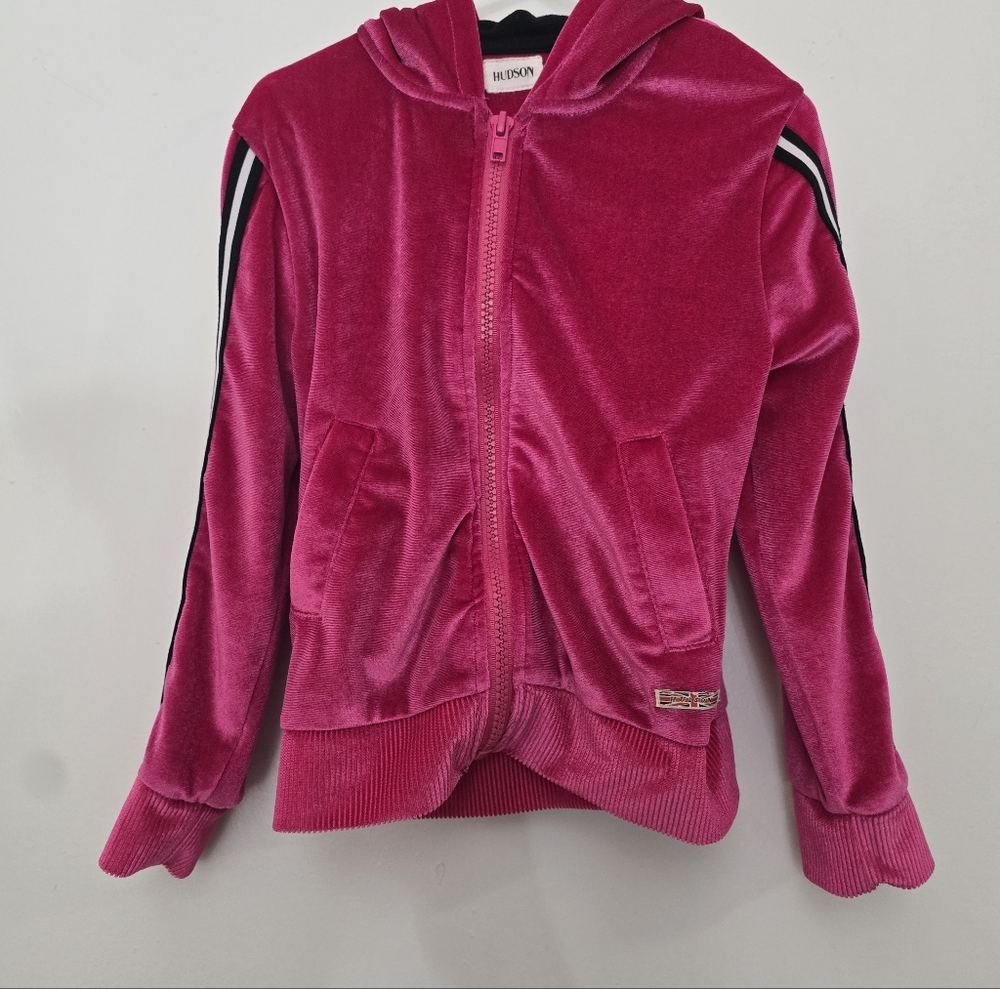 Hudson Jeans Fuchsia Velour Kids Hoodie